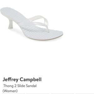 White & clear kitten flip flops